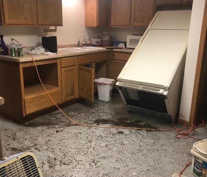 kitchen with mud on the floor